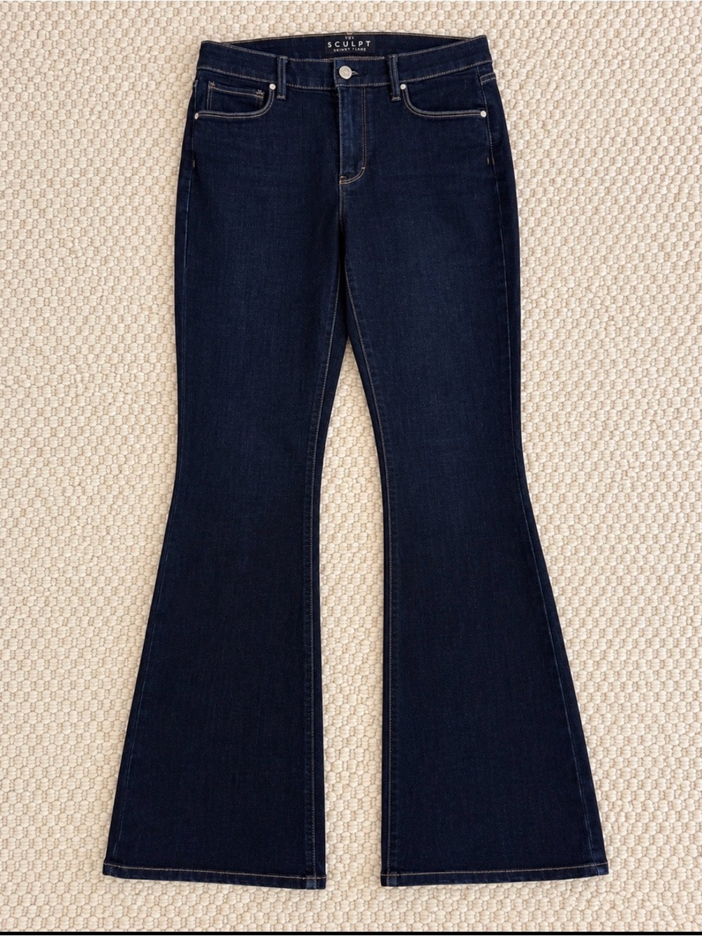 WHBM The Sculpt Skinny Flare Jeans Dark Wash Size 8